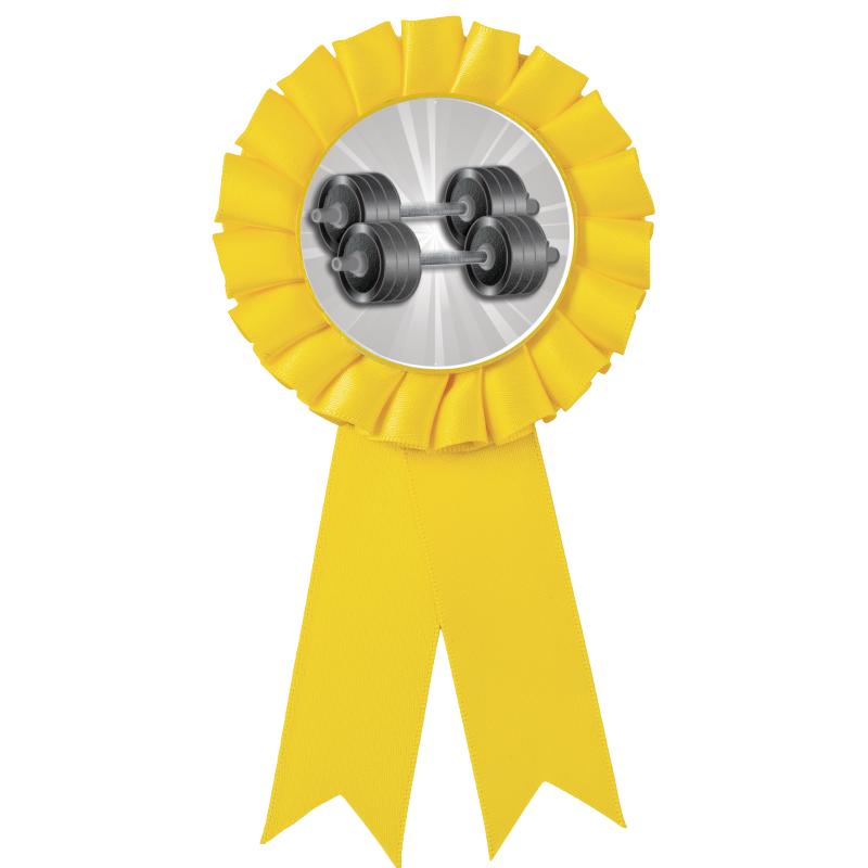 YELLOW MYLAR ROSETTES