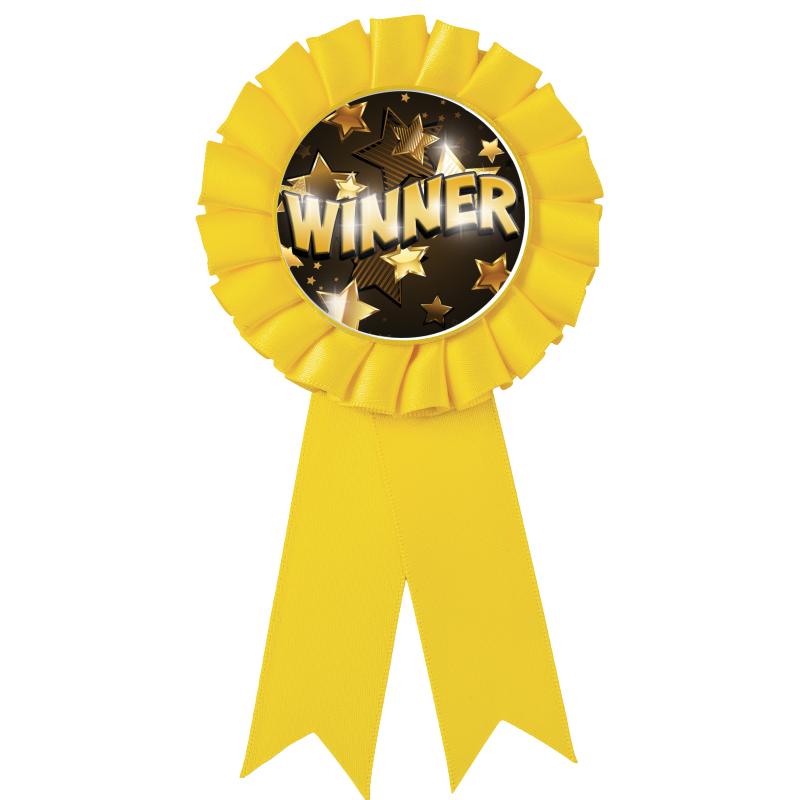 YELLOW MYLAR ROSETTES