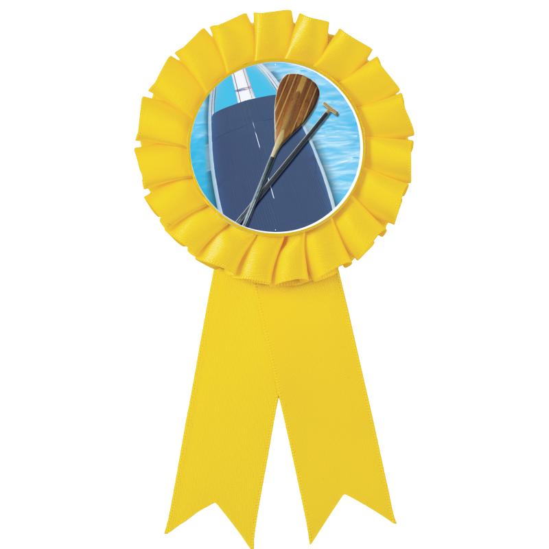 YELLOW MYLAR ROSETTES