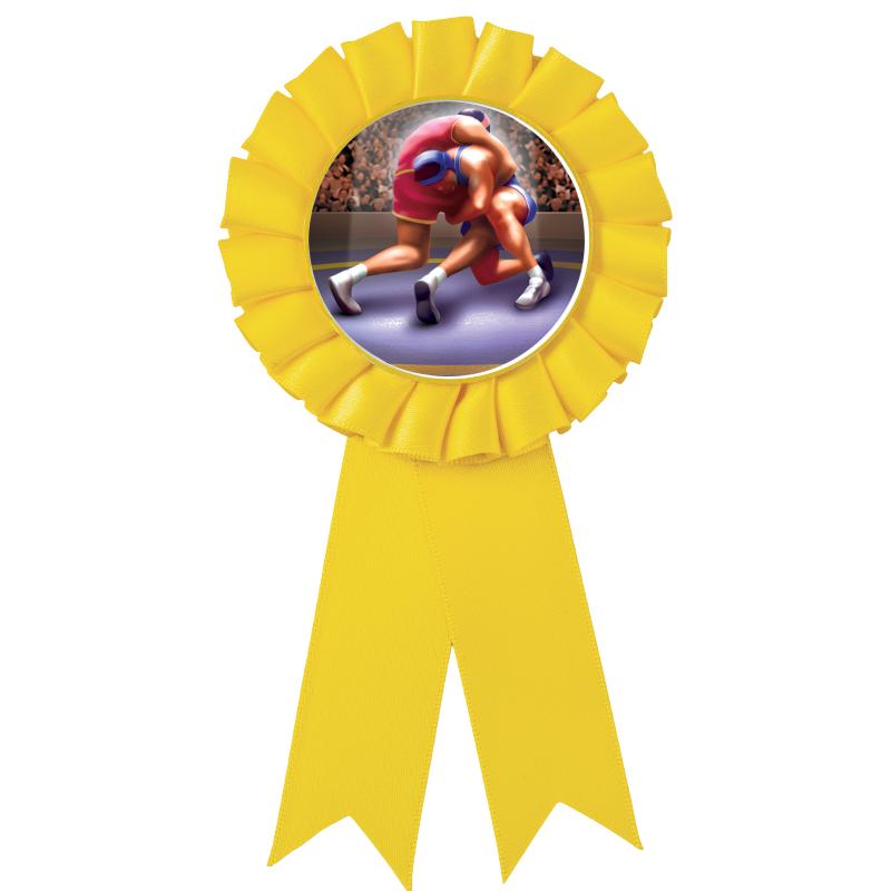 YELLOW MYLAR ROSETTES