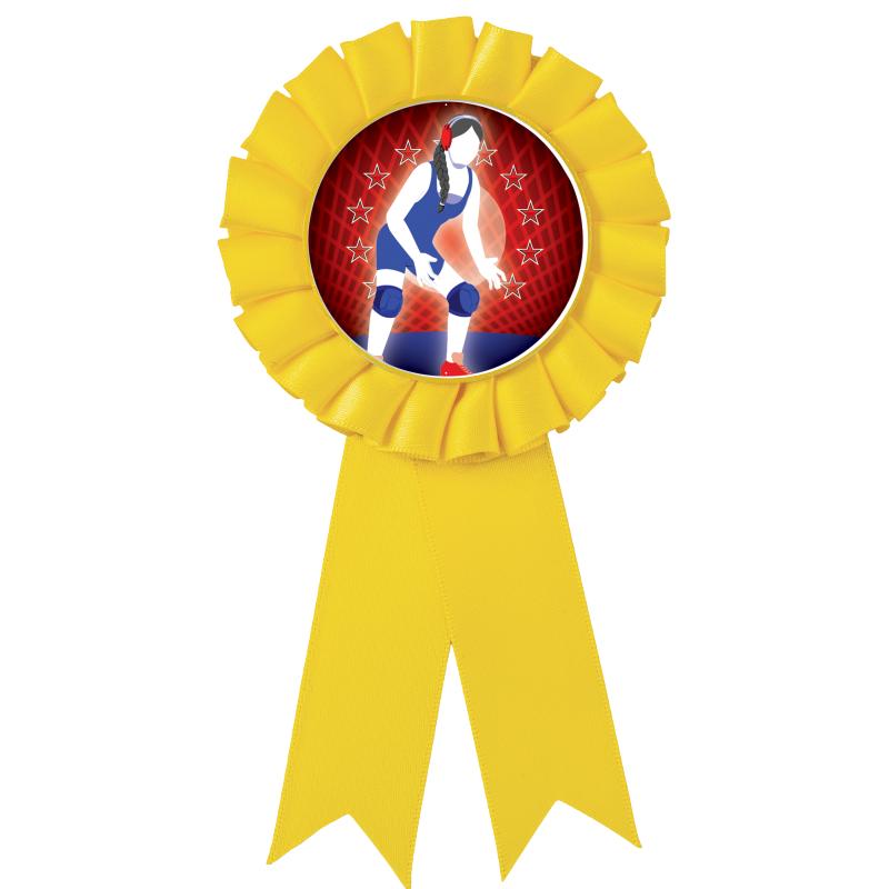 YELLOW MYLAR ROSETTES