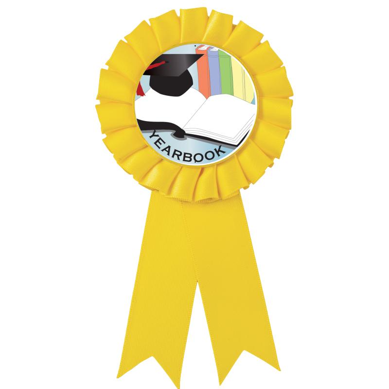 YELLOW MYLAR ROSETTES