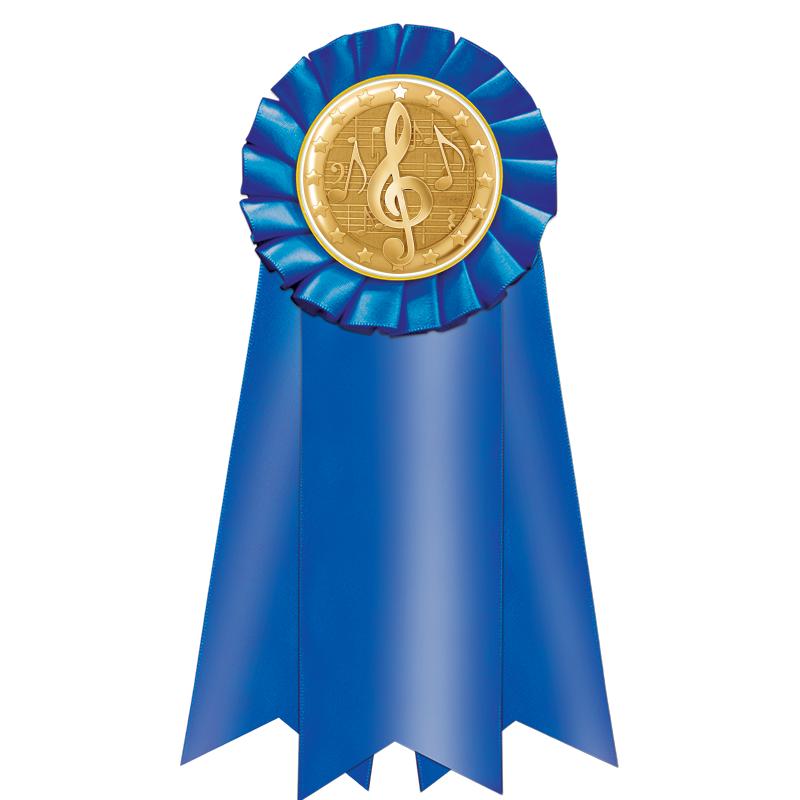 7" JUMBO BLUE MYLAR ROSETTE