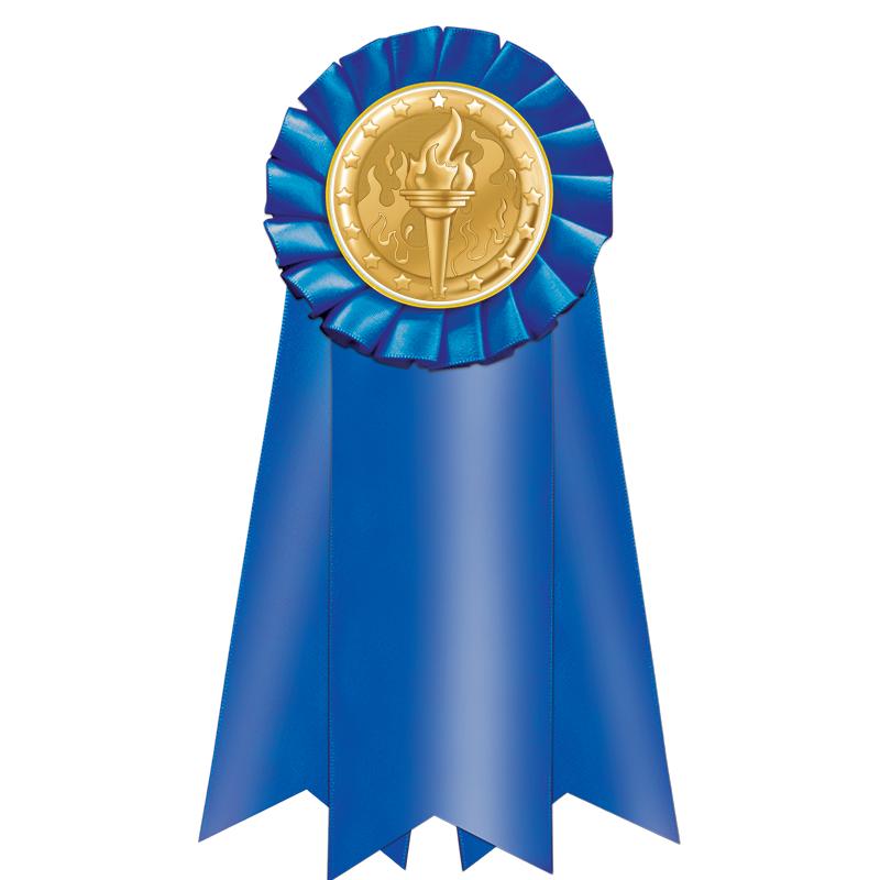 7" JUMBO BLUE MYLAR ROSETTE