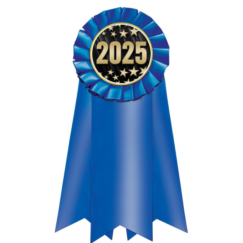 7" JUMBO BLUE MYLAR ROSETTE