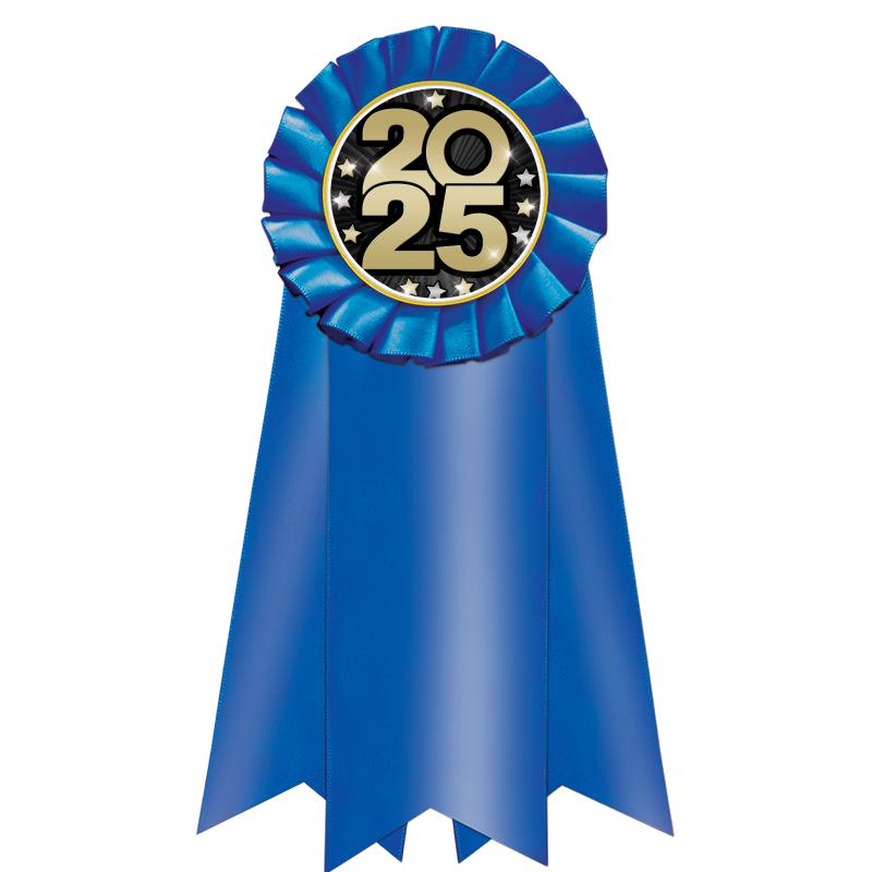 7" JUMBO BLUE MYLAR ROSETTE