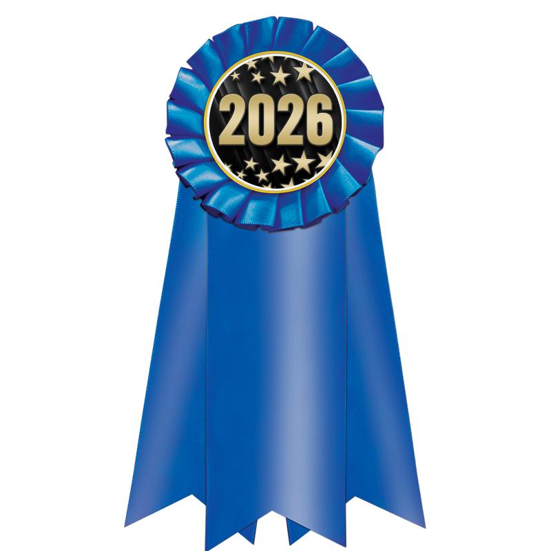 7" JUMBO BLUE MYLAR ROSETTE