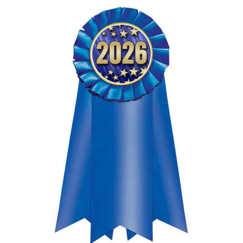 7" JUMBO BLUE MYLAR ROSETTE