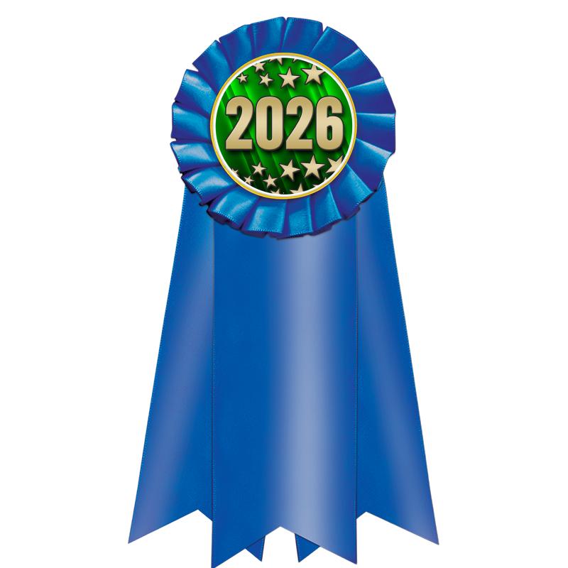 7" JUMBO BLUE MYLAR ROSETTE