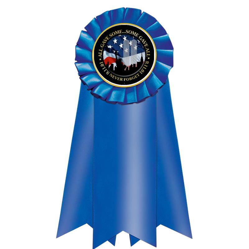 7" JUMBO BLUE MYLAR ROSETTE