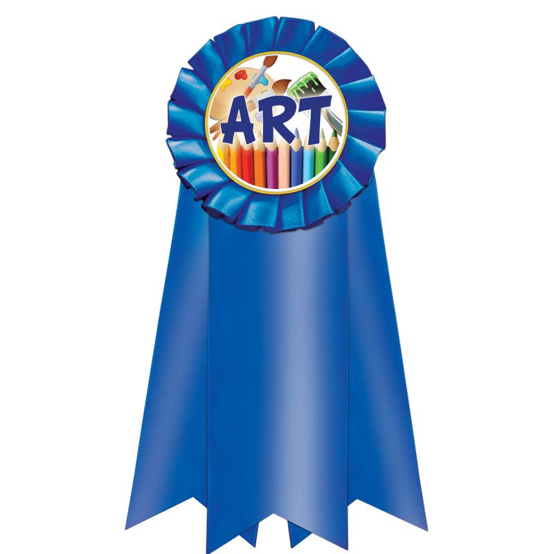 7" JUMBO BLUE MYLAR ROSETTE