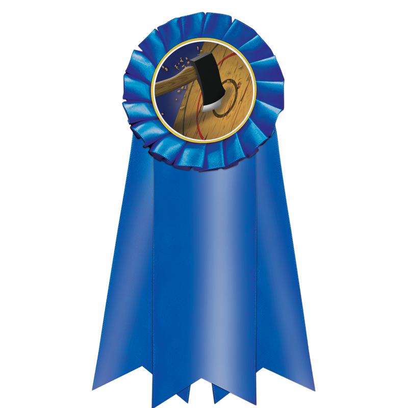 7" JUMBO BLUE MYLAR ROSETTE