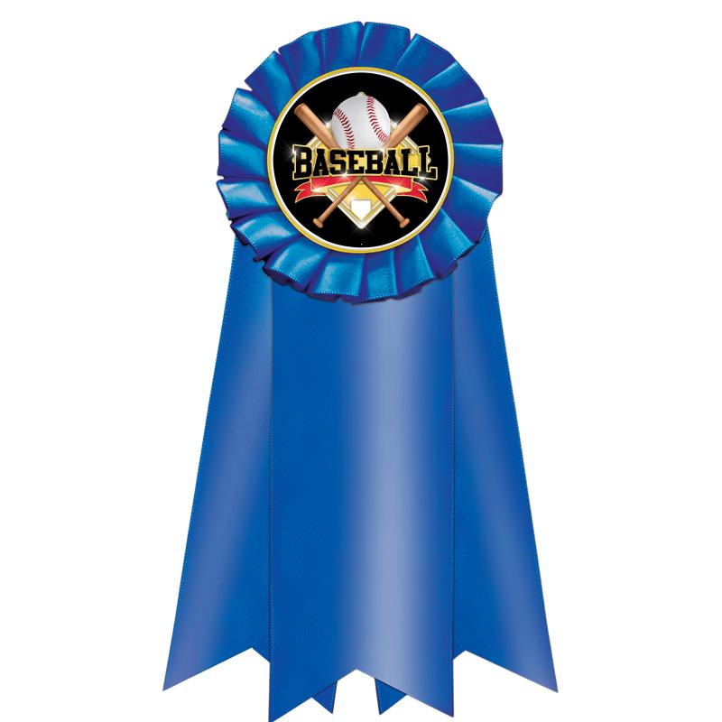 7" JUMBO BLUE MYLAR ROSETTE
