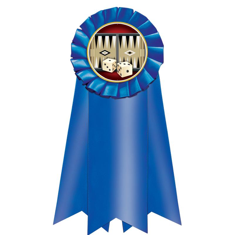 7" JUMBO BLUE MYLAR ROSETTE