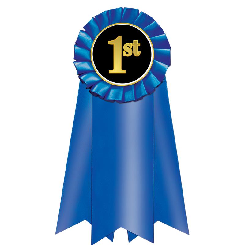 7" JUMBO BLUE MYLAR ROSETTE