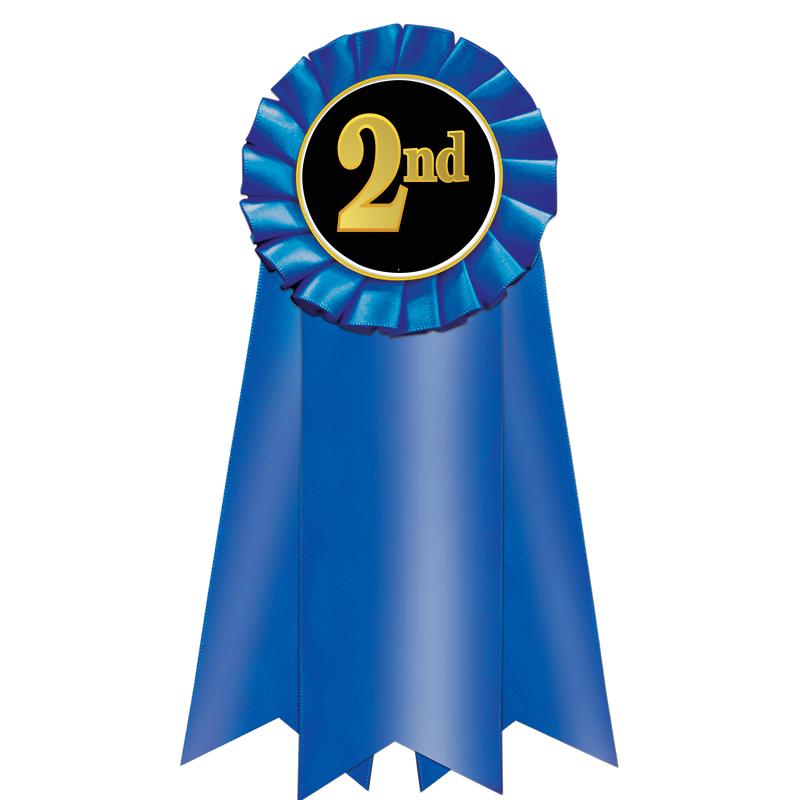7" JUMBO BLUE MYLAR ROSETTE