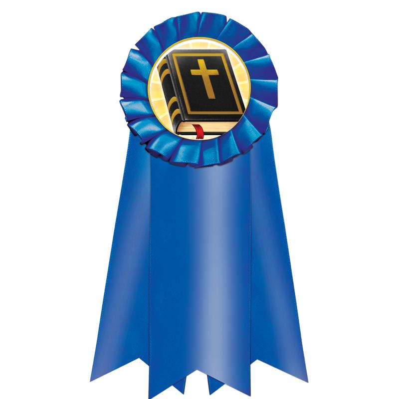 7" JUMBO BLUE MYLAR ROSETTE