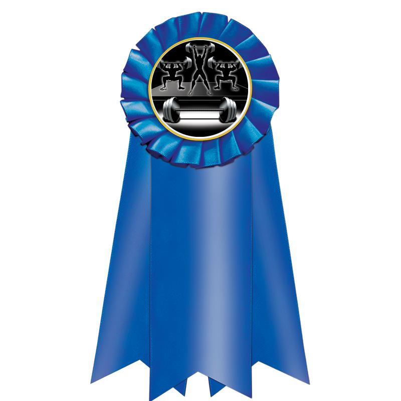 7" JUMBO BLUE MYLAR ROSETTE