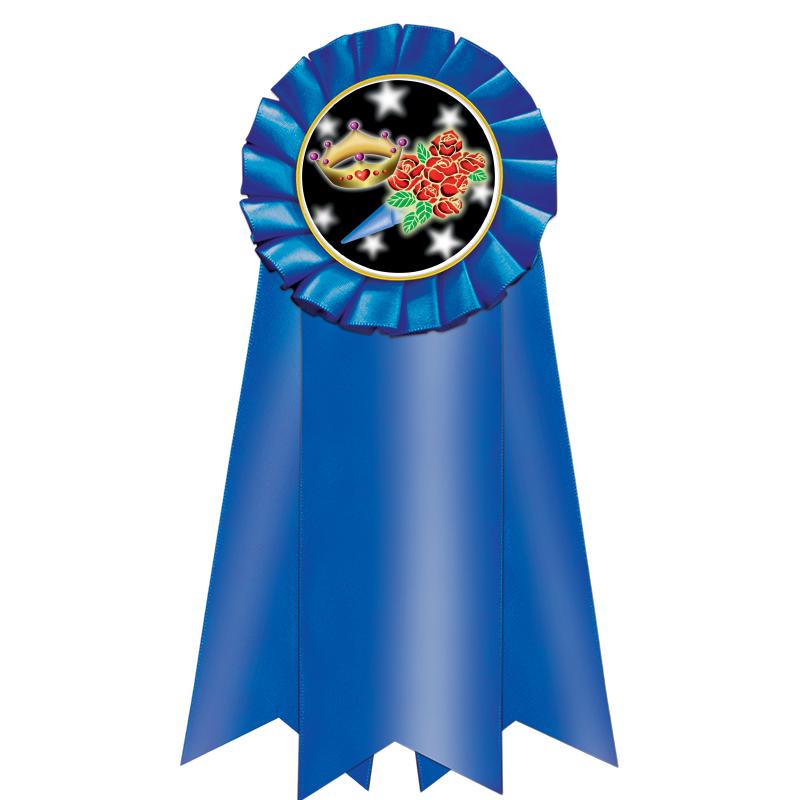 7" JUMBO BLUE MYLAR ROSETTE