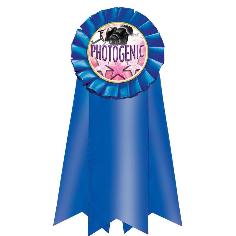 7" JUMBO BLUE MYLAR ROSETTE
