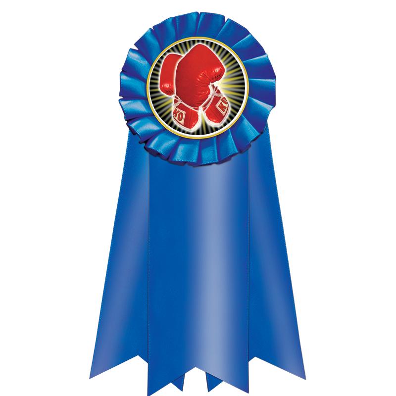7" JUMBO BLUE MYLAR ROSETTE