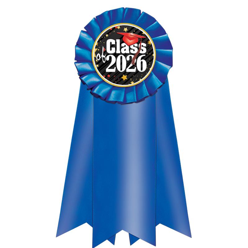 7" JUMBO BLUE MYLAR ROSETTE