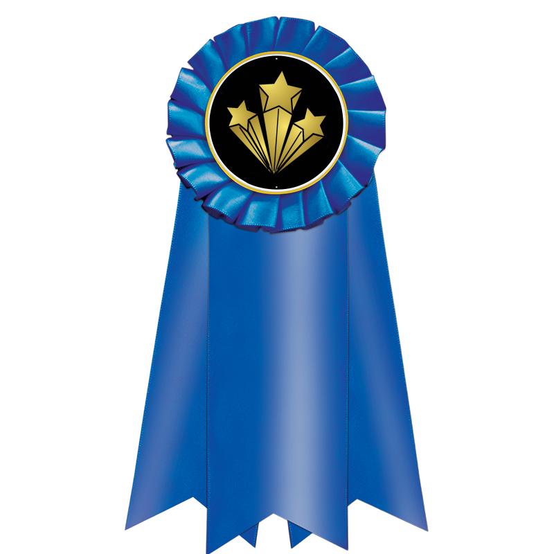 7" JUMBO BLUE MYLAR ROSETTE