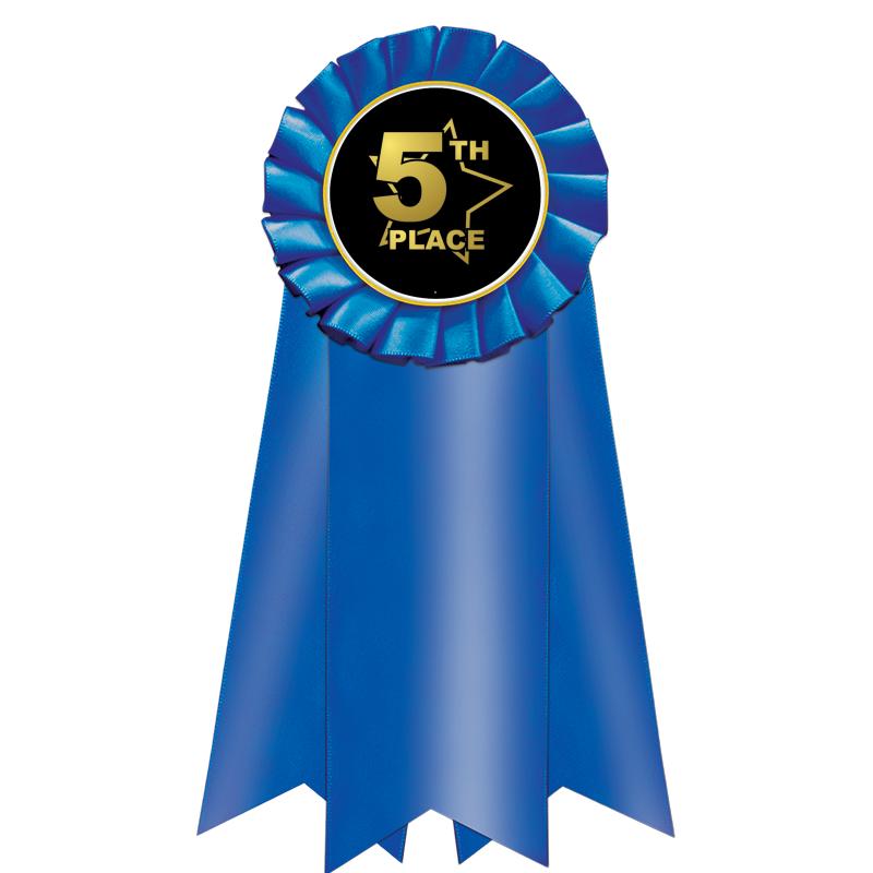 7" JUMBO BLUE MYLAR ROSETTE