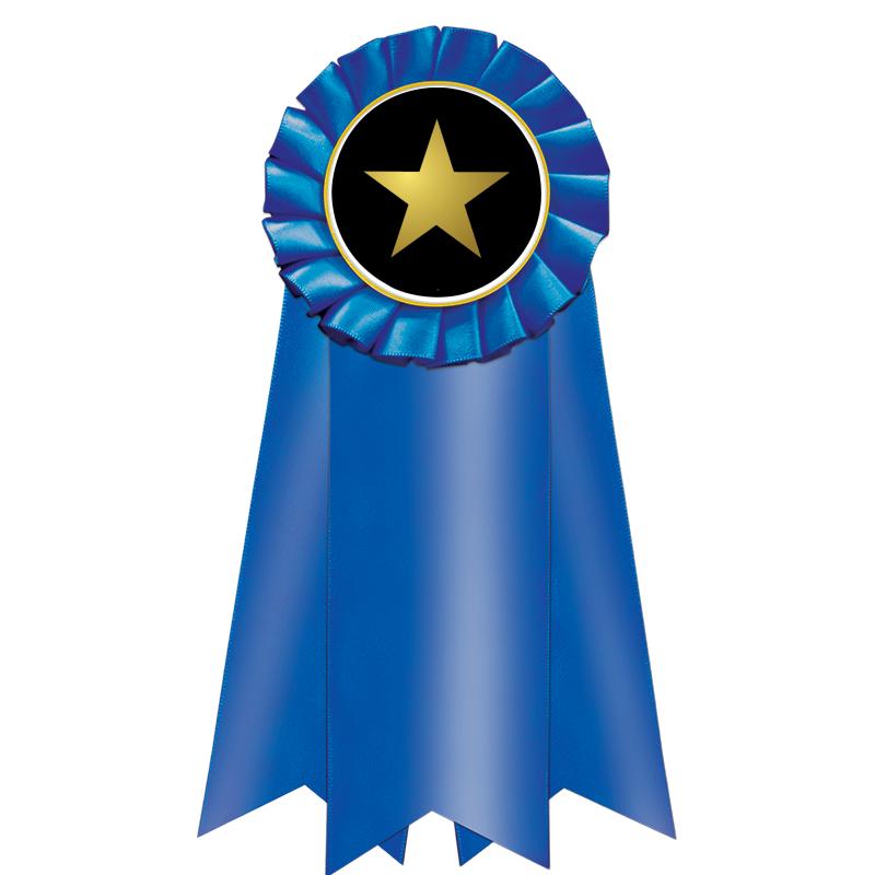 7" JUMBO BLUE MYLAR ROSETTE