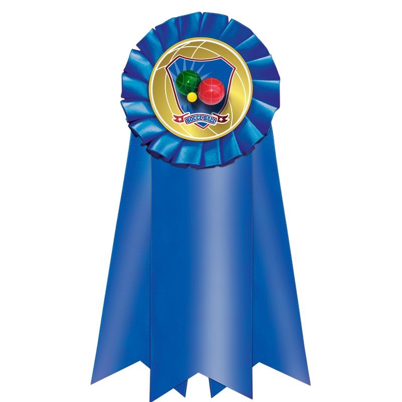 7" JUMBO BLUE MYLAR ROSETTE