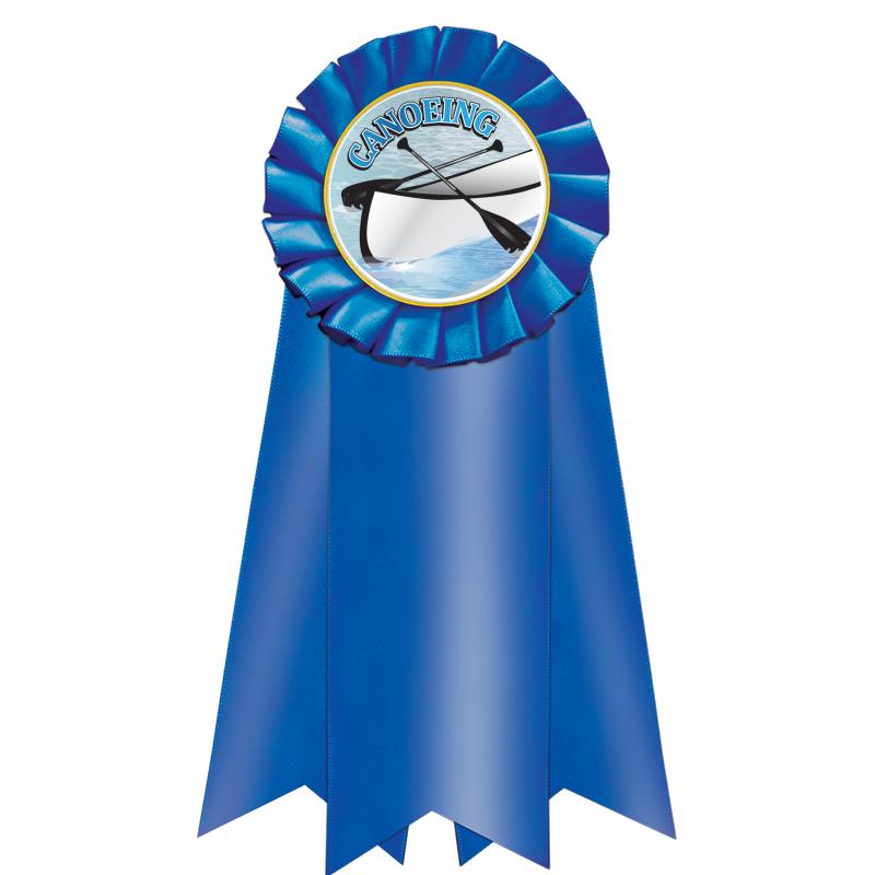 7" JUMBO BLUE MYLAR ROSETTE