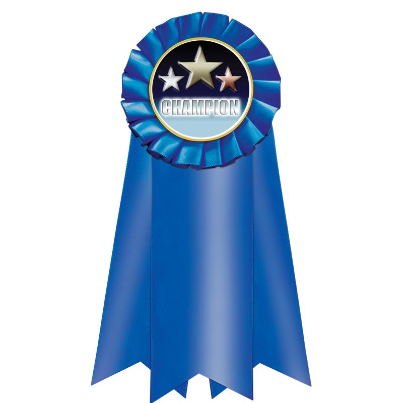 7" JUMBO BLUE MYLAR ROSETTE