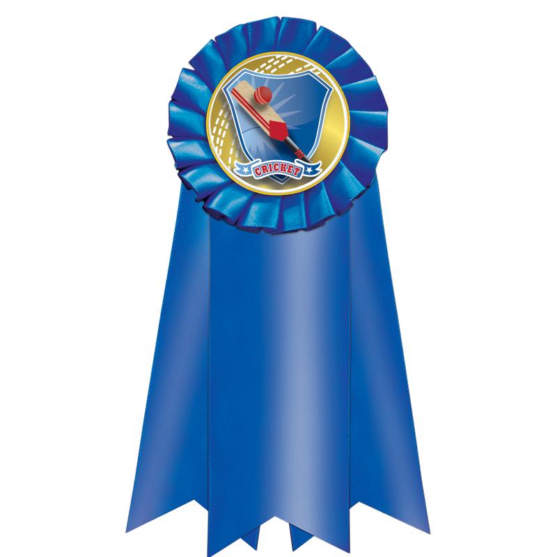 7" JUMBO BLUE MYLAR ROSETTE