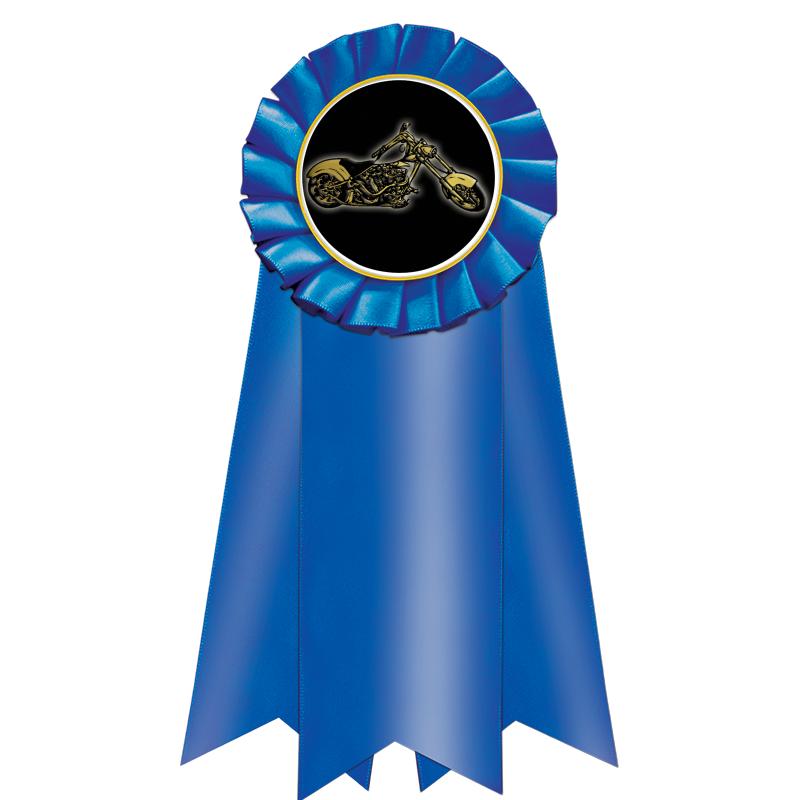 7" JUMBO BLUE MYLAR ROSETTE
