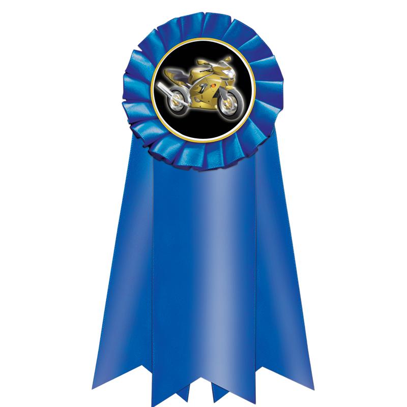 7" JUMBO BLUE MYLAR ROSETTE