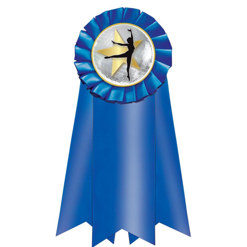 7" JUMBO BLUE MYLAR ROSETTE