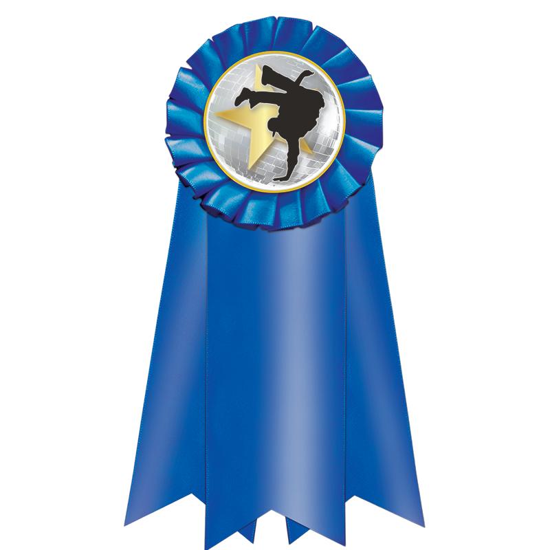 7" JUMBO BLUE MYLAR ROSETTE