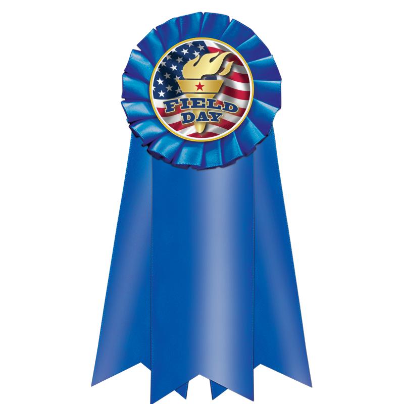 7" JUMBO BLUE MYLAR ROSETTE