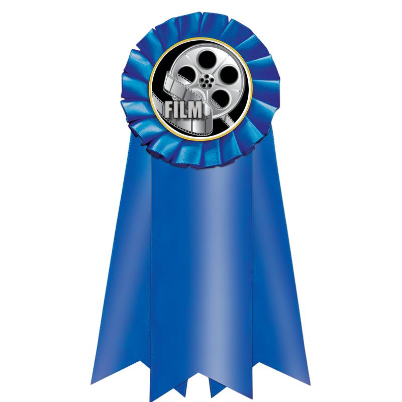 7" JUMBO BLUE MYLAR ROSETTE