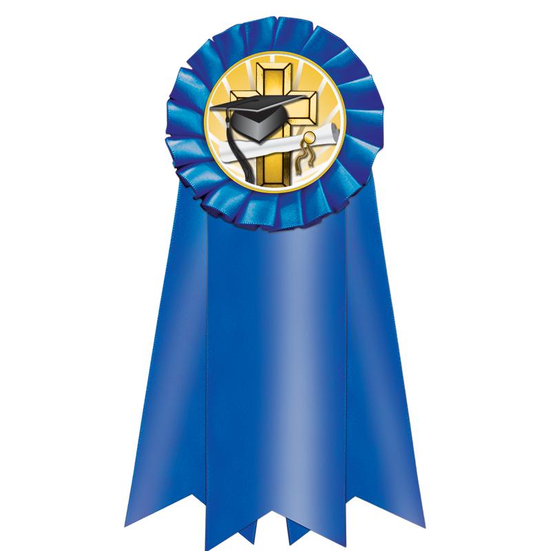 7" JUMBO BLUE MYLAR ROSETTE