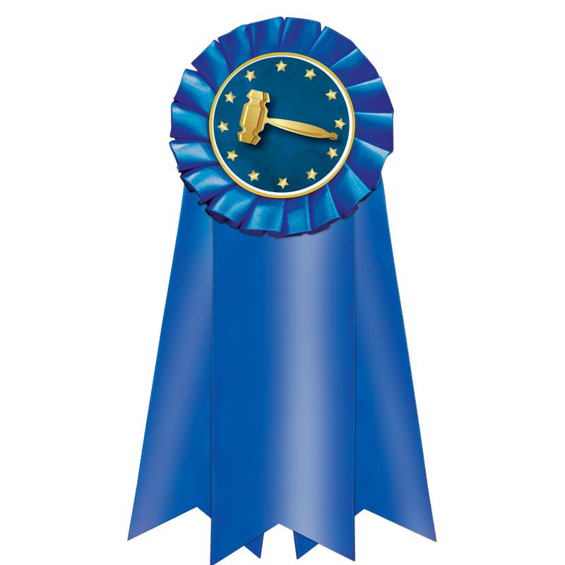 7" JUMBO BLUE MYLAR ROSETTE