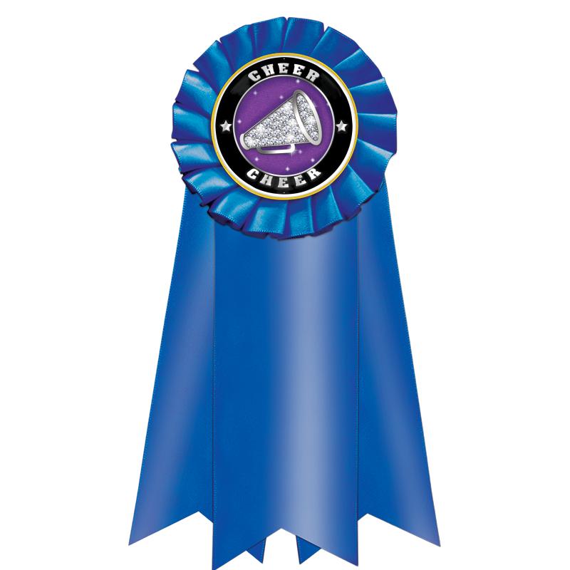 7" JUMBO BLUE MYLAR ROSETTE