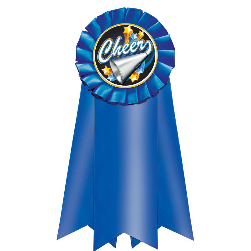 7" JUMBO BLUE MYLAR ROSETTE