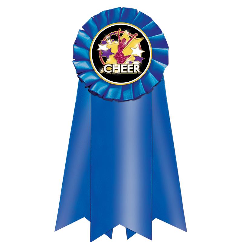 7" JUMBO BLUE MYLAR ROSETTE