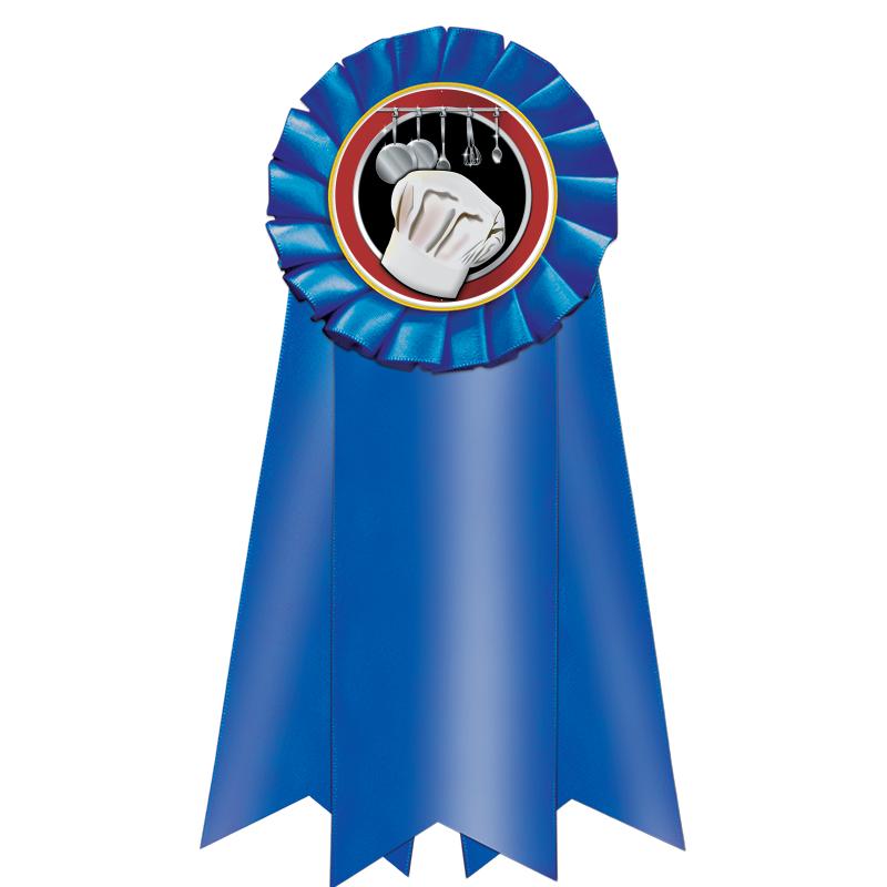 7" JUMBO BLUE MYLAR ROSETTE