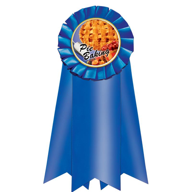 7" JUMBO BLUE MYLAR ROSETTE