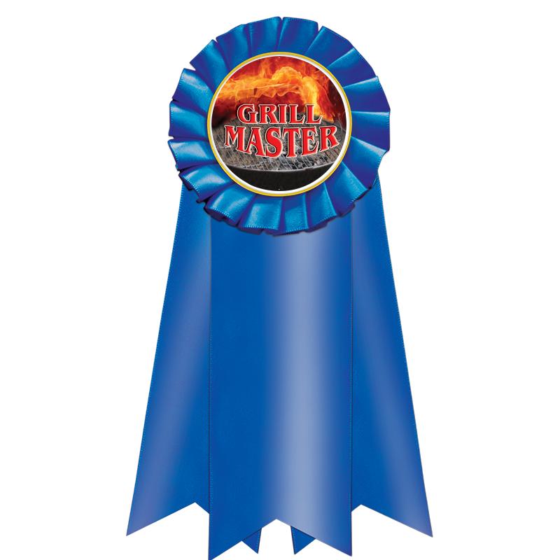 7" JUMBO BLUE MYLAR ROSETTE