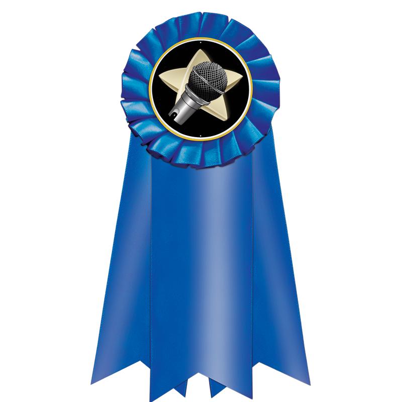 7" JUMBO BLUE MYLAR ROSETTE