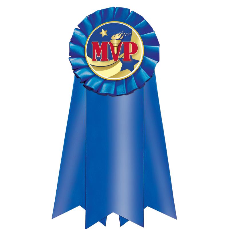 7" JUMBO BLUE MYLAR ROSETTE