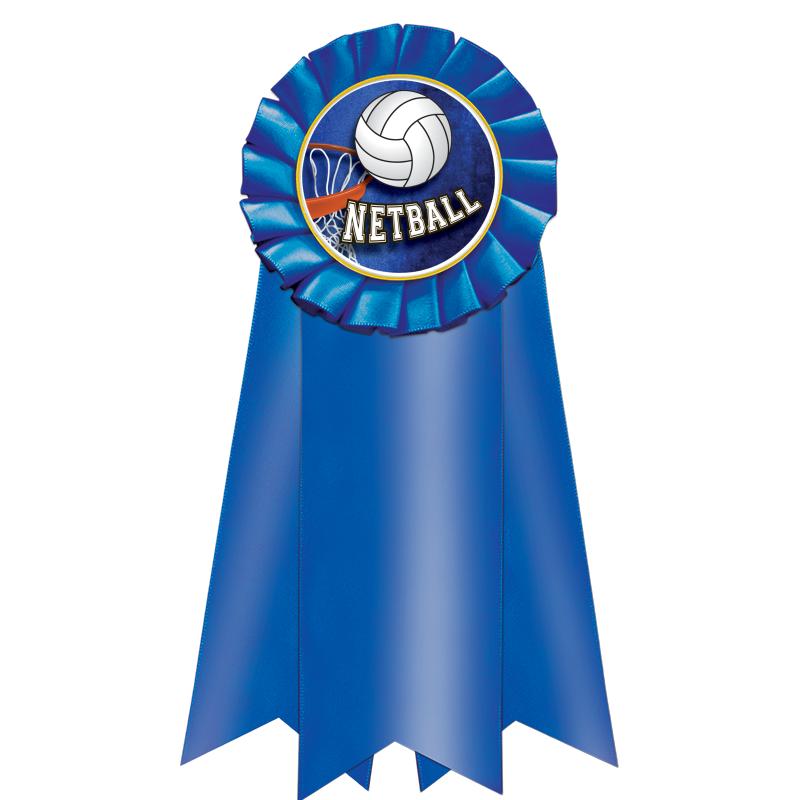 7" JUMBO BLUE MYLAR ROSETTE